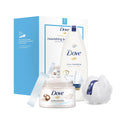 Dove 3-Pc Beauty Gift Set Macadamia & Deep Moisture with BONUS Pouf (Body Polish  Body Wash)