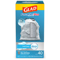 Glad ForceFlexPlus 13 Gallon Tall Kitchen Trash Bags  Fresh Clean Scent  Febreze Freshness  40 Bags