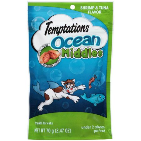 Temptations Ocean Middles Cat Treats, Shrimp and Tuna Flavor, 2.47 Oz.