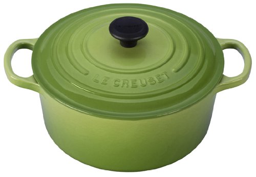 Le Creuset Signature Cast Iron Round Dutch Oven W/ Lid Cast Iron/Enameled in Green, Size 4.9 H X 11.0 W in | Wayfair LS2501-224P