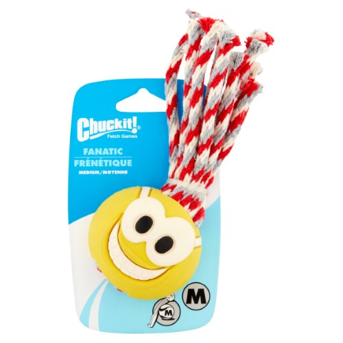 Chuckit! Fanatic Ball Dog Toy  Medium  White & Yellow