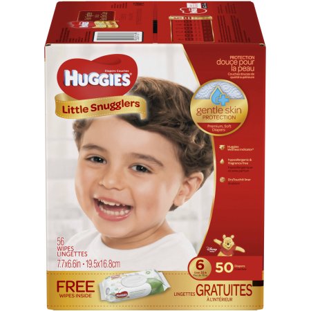 Huggies Little Snugglers Baby Diapers, Size 6, 50 Ct