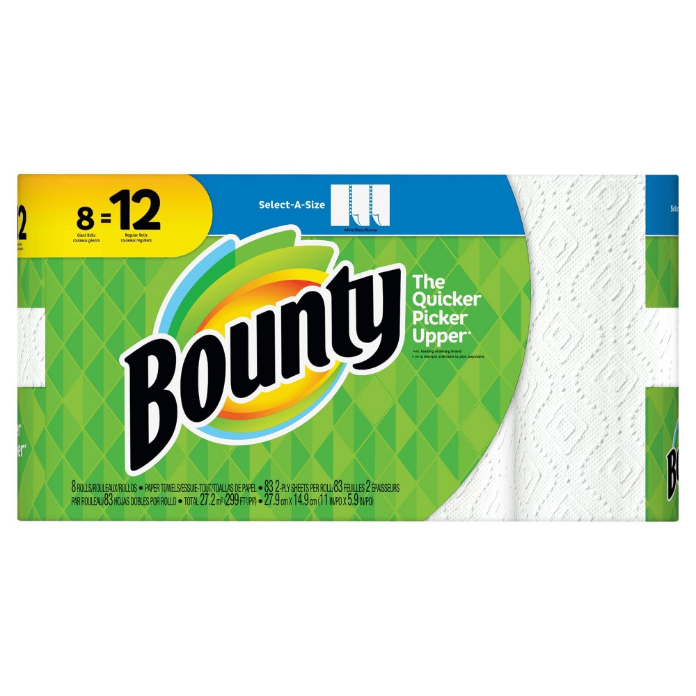 Bounty Select-a-Size Paper Towels - 8 Giant Rolls