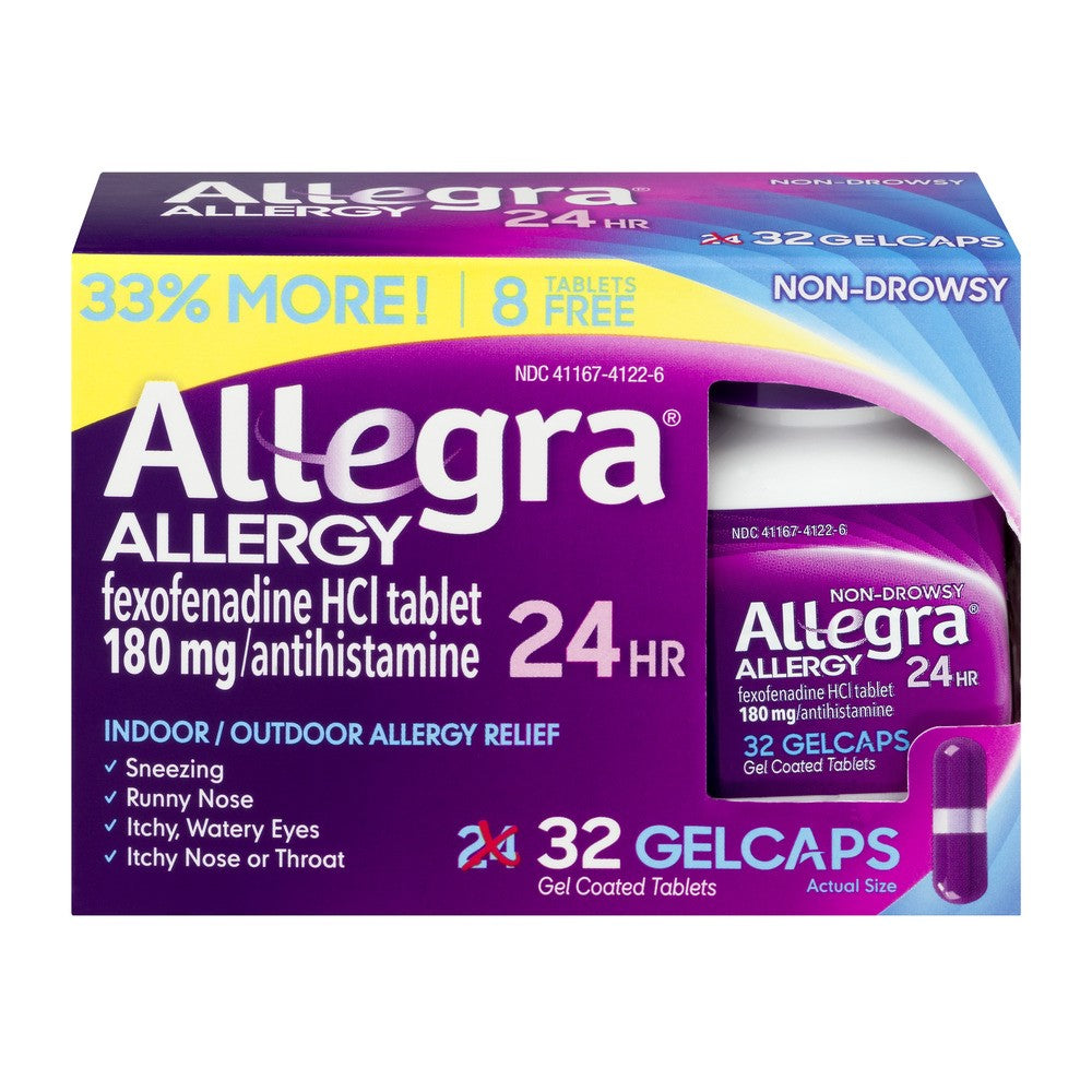 Allegra 24 Hour Allergy Relief Gel Caps - Fexofenadine Hydrochloride - 24ct
