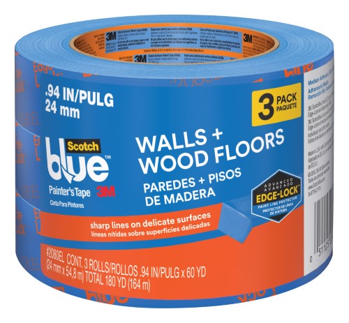 3M Scotch 0.94 in. X 60 Yds. Delicate Surface Painter's Tape with Edge-Lock (3-Pack), Blue