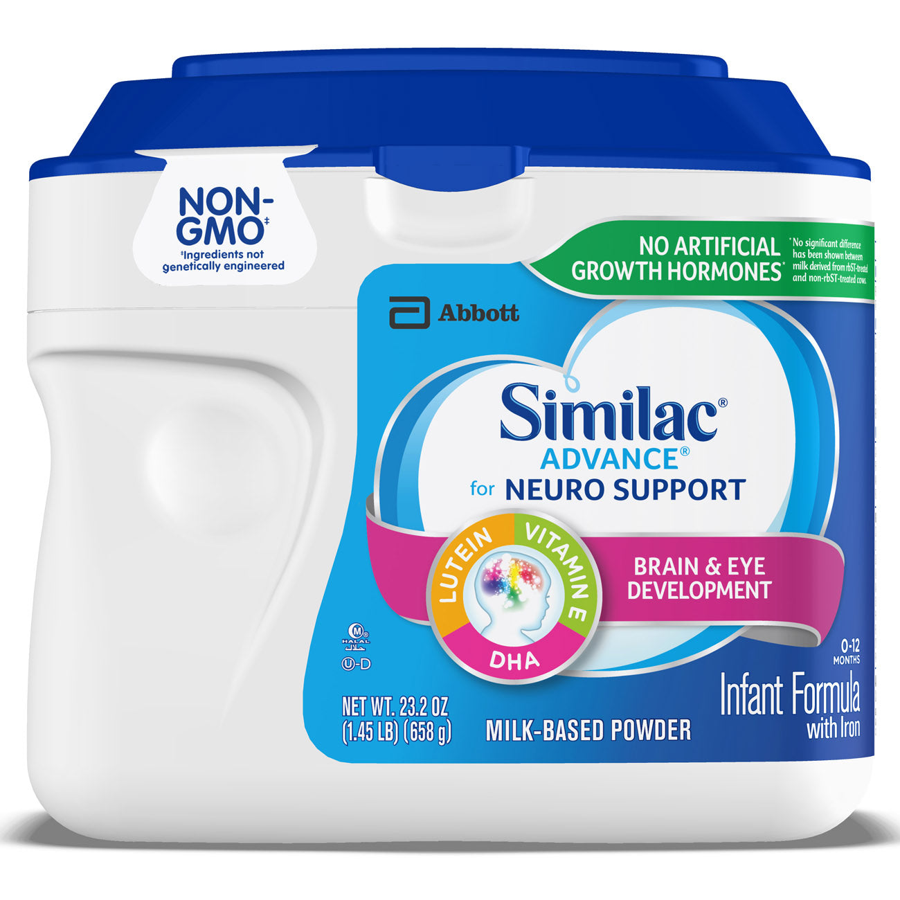 Similac Advance for Neuro Support, Non-GMO Infant Formula with Iron, Baby Formula Powder, 23.2 Oz (Pack of 6)