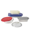 Pyrex Fluted Glass 9 Pc Bakeware Set, Clear