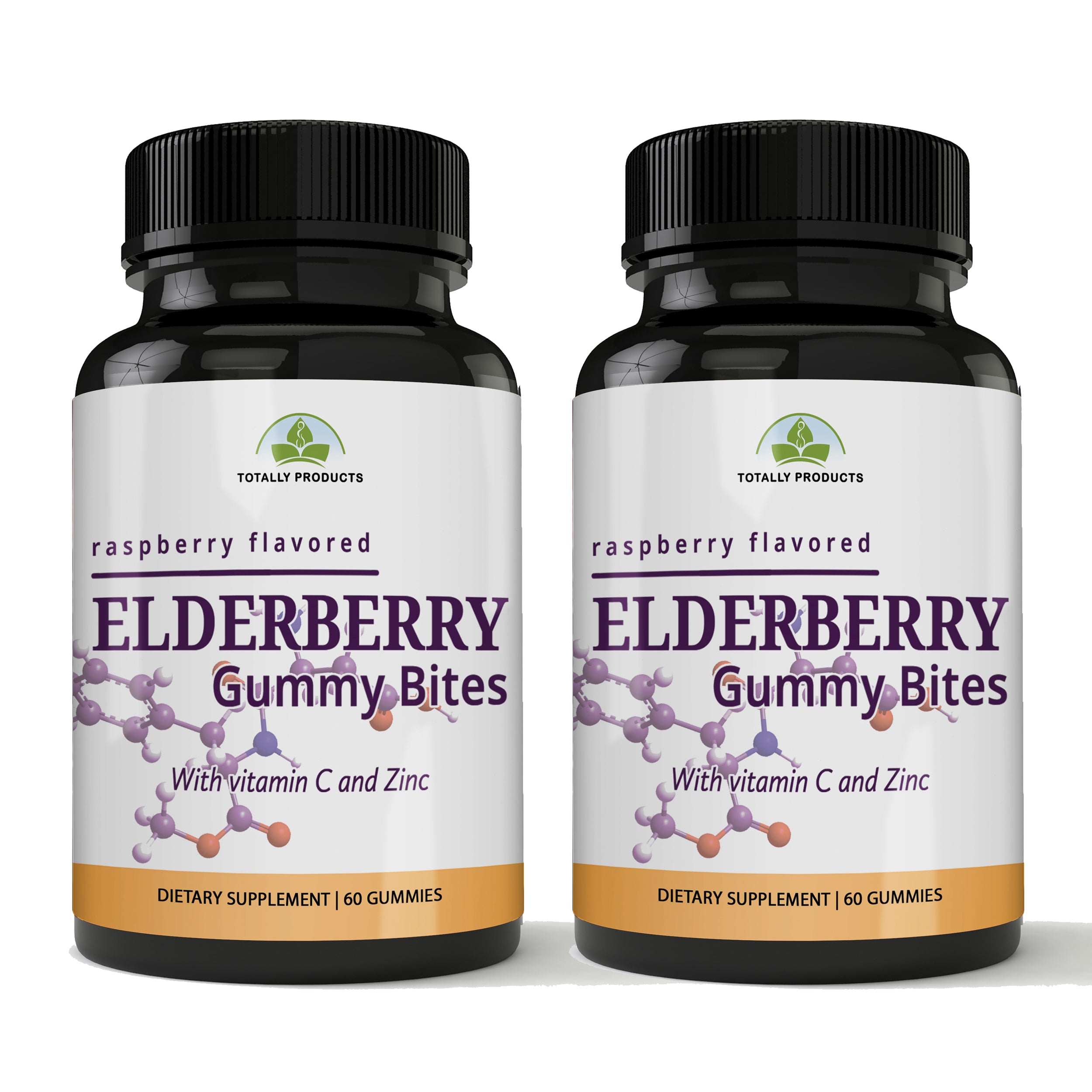 Black Elderberry Gummies Immune Booster with Vitamin C and Zinc (2 Bottles)