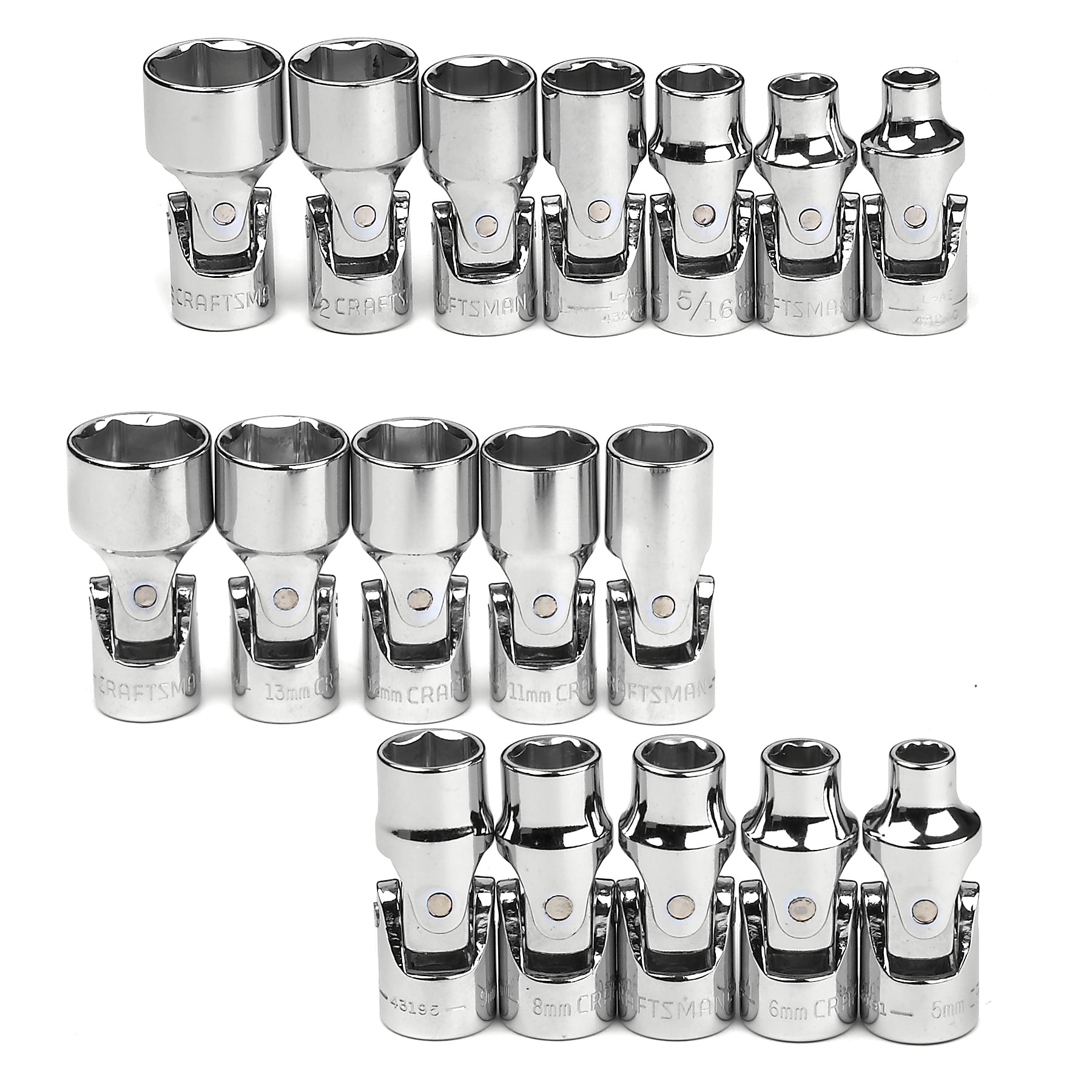 Craftsman 17 Pc. 1/4 Drive Flex Socket Set, Silver