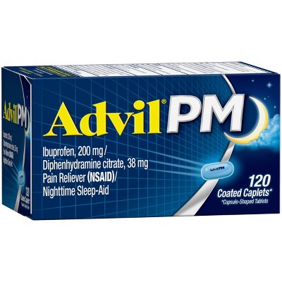 Advil PM Pain Reliever/Nighttime Sleep Aid Caplets - Ibuprofen (NSAID) - 120ct