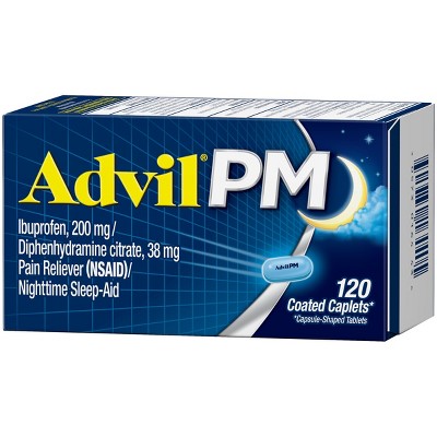 Advil PM Pain Reliever/Nighttime Sleep Aid Caplets - Ibuprofen (NSAID) - 120ct