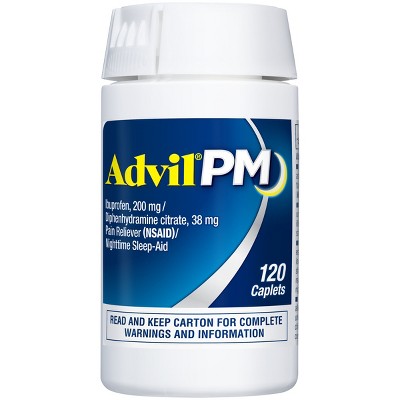 Advil PM Pain Reliever/Nighttime Sleep Aid Caplets - Ibuprofen (NSAID) - 120ct