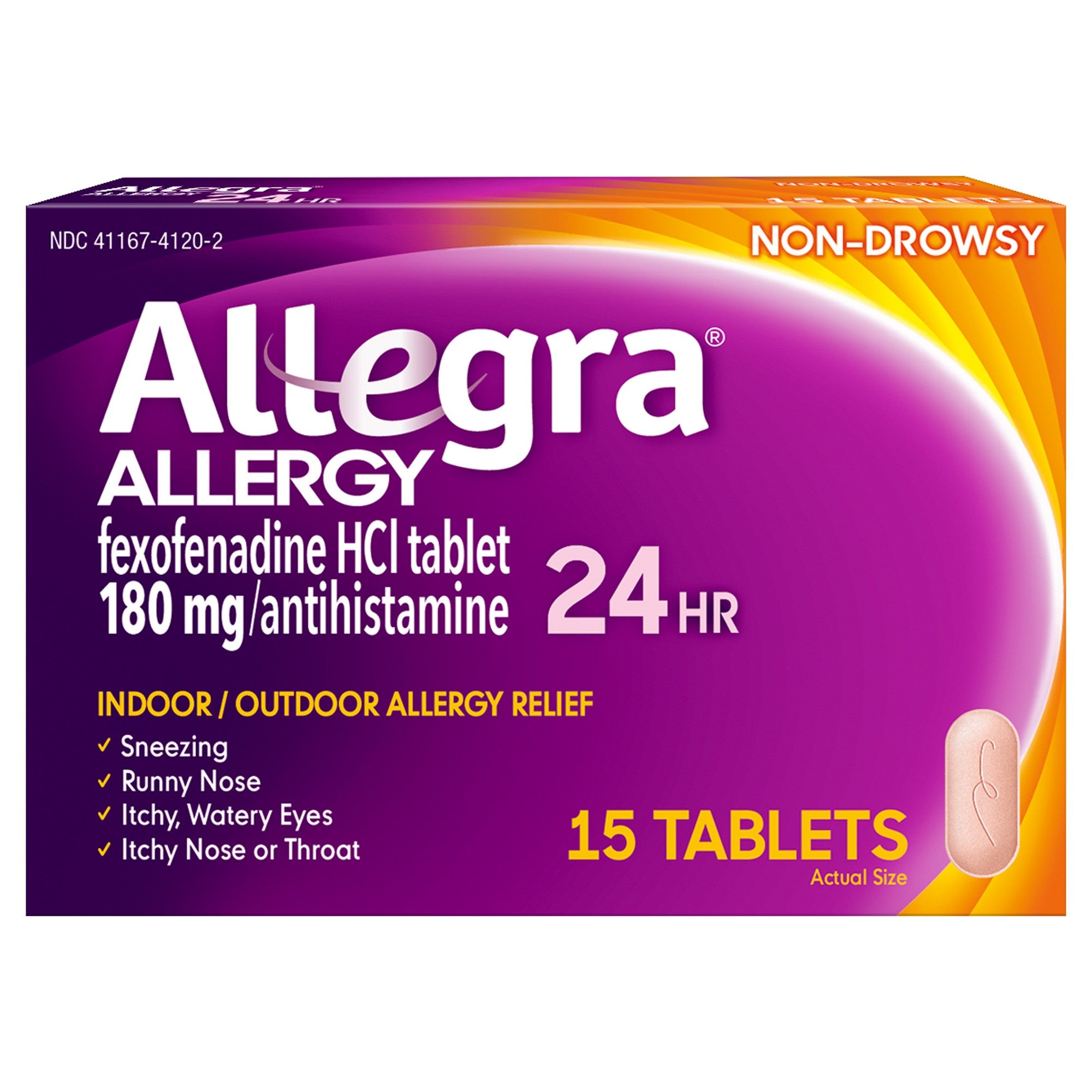 Allegra 24 Hour Allergy Relief Tablets - Fexofenadine Hydrochloride - 15ct