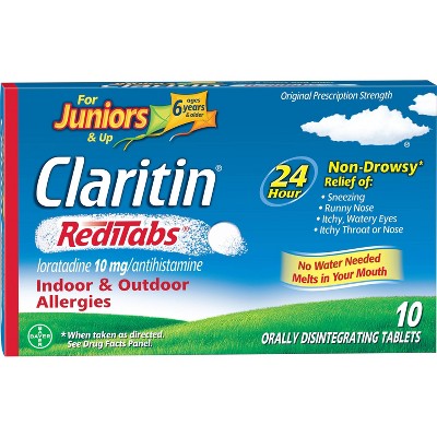 Juniors' Claritin RediTabs 24 Hour Allergy Relief Dissolving Tablets - Loratadine - 10ct