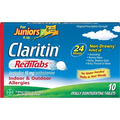 Juniors' Claritin RediTabs 24 Hour Allergy Relief Dissolving Tablets - Loratadine - 10ct