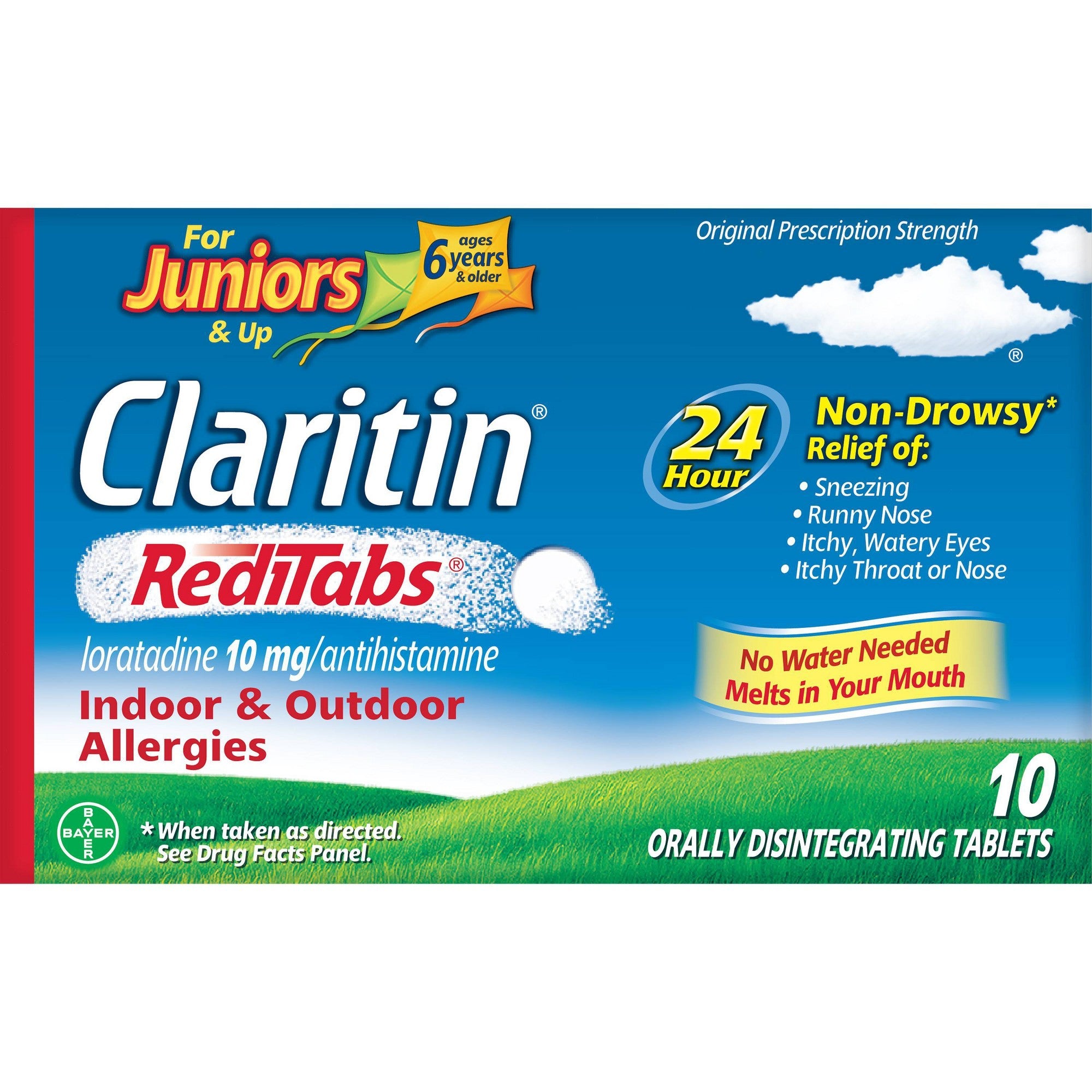 Juniors' Claritin RediTabs 24 Hour Allergy Relief Dissolving Tablets - Loratadine - 10ct