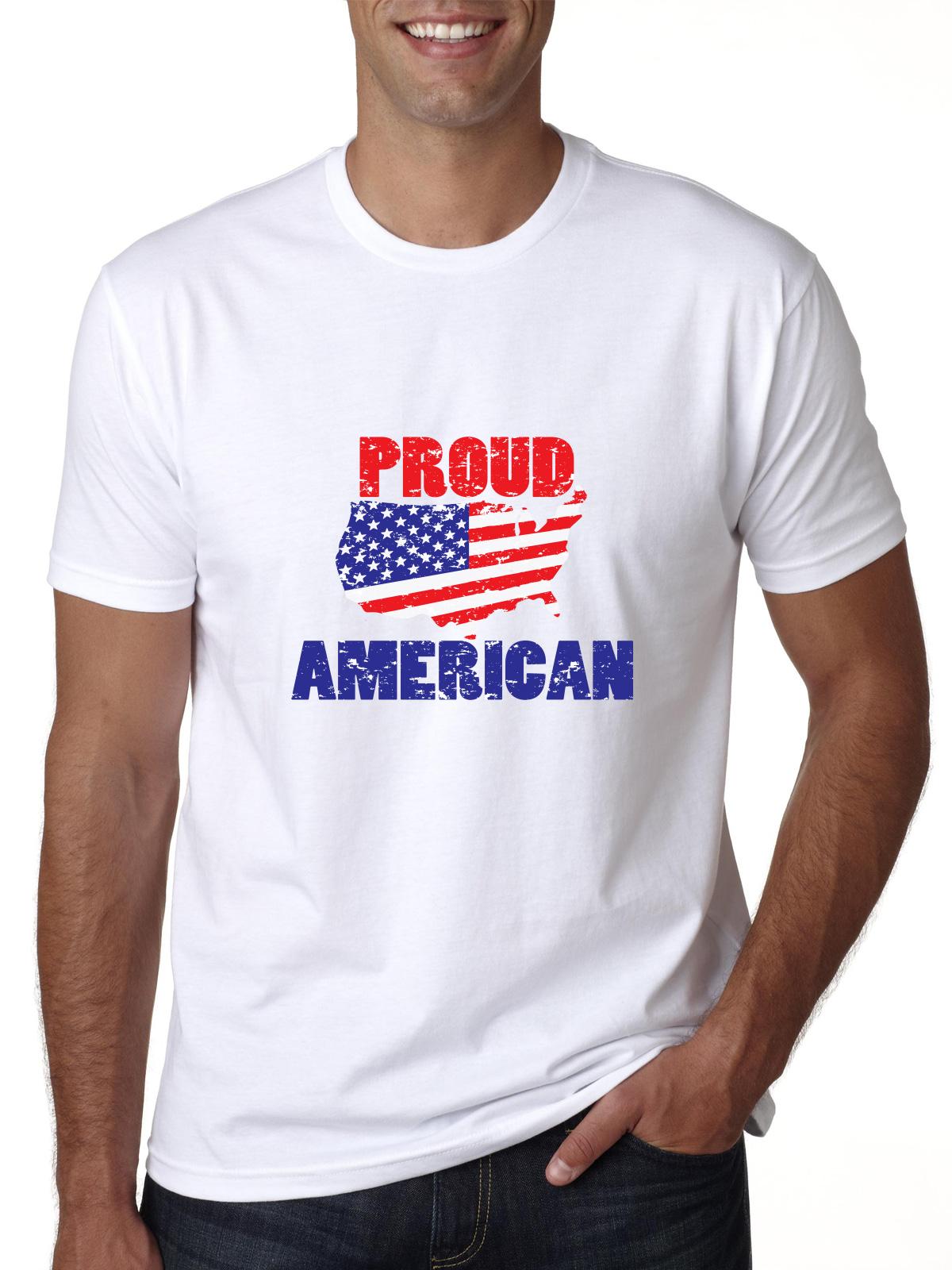 Proud American Flag USA Outline - Patriotic Men S Grey T-Shirt