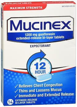 Mucinex 12 Hr Max Strength Chest Congestion Expectorant Tablets  14ct (Pack of 4)