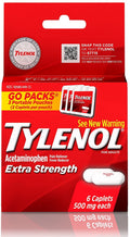 TYLENOL Pain Reliever Fever Reducer Caplets Extra Strength  500 Mg 6 Caplets (Pack of 4)