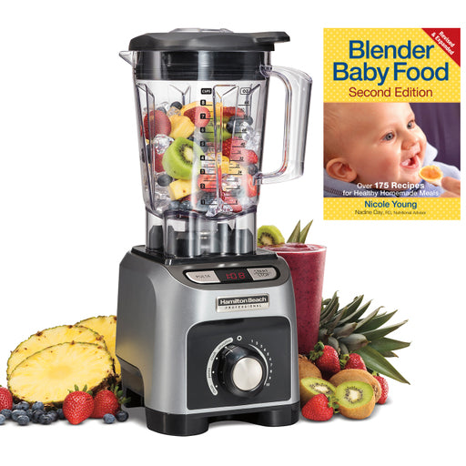 Hamilton Beach 4 Program 1800W 64 Oz Kitchen Blender & 175 Baby Food Recipe Book