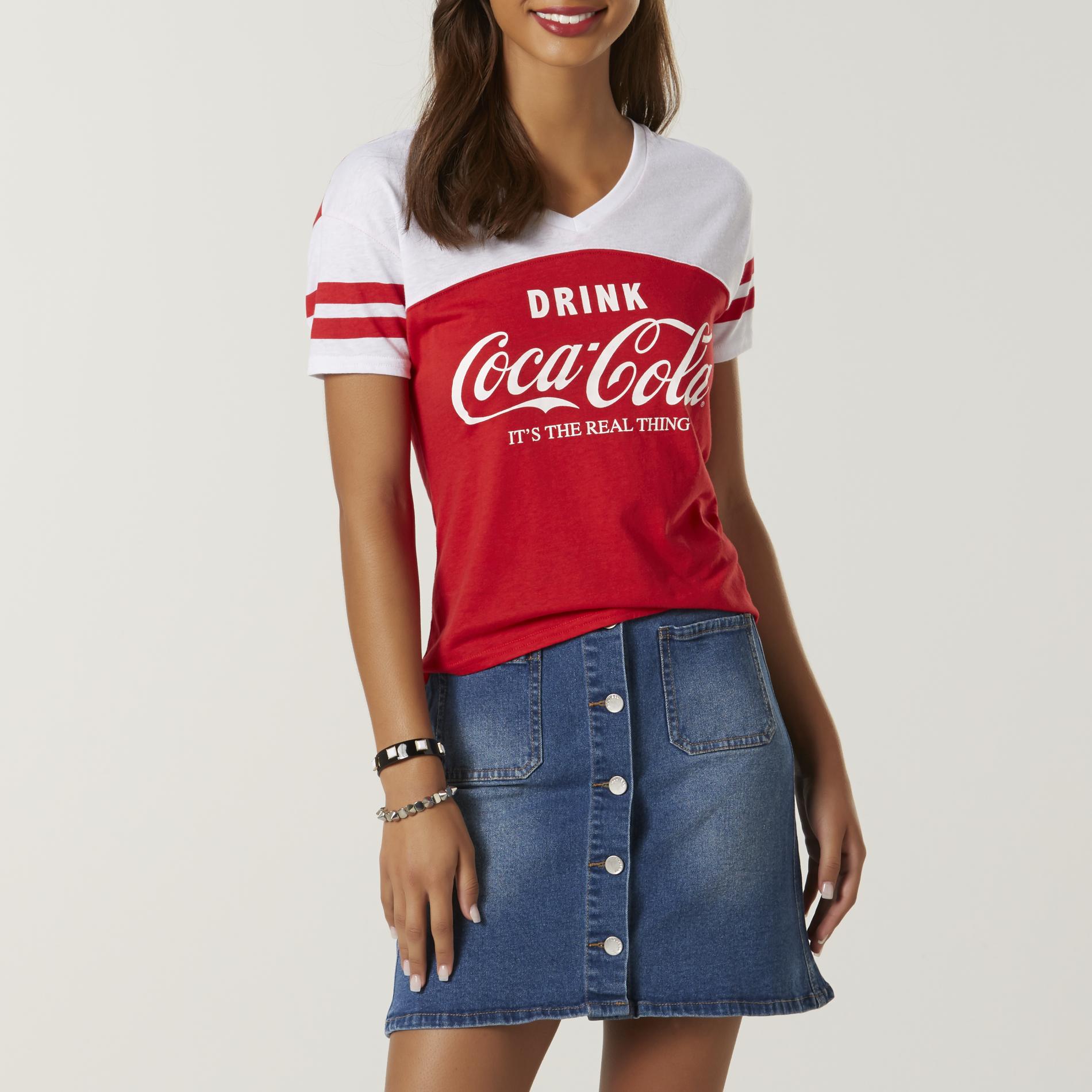 Soda Juniors' Graphic T-Shirt - Coca-Cola, Size: Large, Red/White