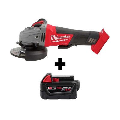 Milwaukee M18 FUEL 18-Volt Lithium-Ion Brushless Cordless 4-1/2 in./5 in. Grinder with Paddle Switch with Free M18 5.0Ah Battery