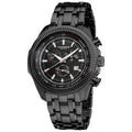 Akribos XXIV Men's Chronograph Tachymeter Black Stainless Steel Bracelet Watch