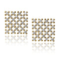 Journee Collection Plated Sterling Silver CZ Checkered Square Stud Earrings