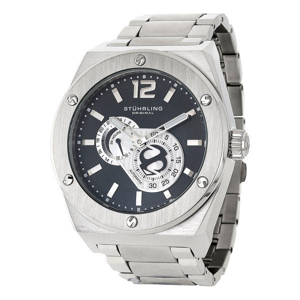 Stuhrling Original Men's Esprit D'Vie Automatic Stainless Steel Bracelet Watch - Silver