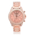 Geneva Platinum Rhinestone Round Face Link Watch