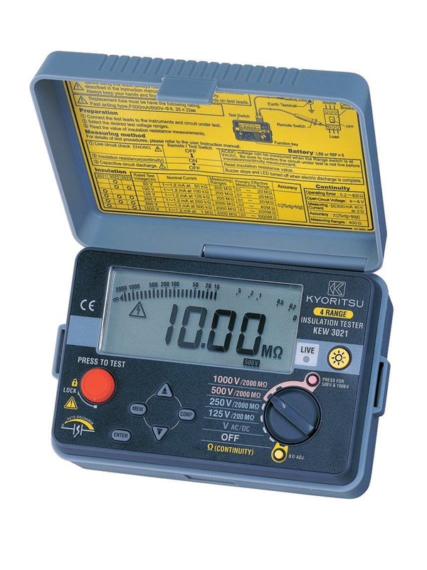 Kyoritsu Isolationstester 2 G? 125 VDC/250 VDC/500 VDC/1000 VDC 720 VAC (KEW3021)