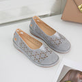 Egmy Women Flat Shoes Hollow Wedge Heel Casual Large Size Single Shoes