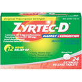 Tylenol, Zyrtec-D Allergy and Congestion, Extended Release Tablets 24 Tabs