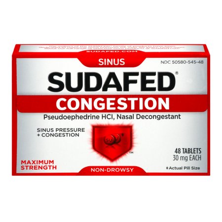 Sudafed Pe, Sudafed Congestion Pseudoephedrine Hcl Tablets, 48 Tabs