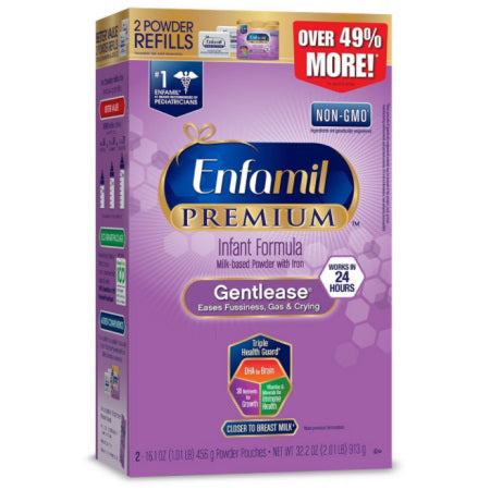 Enfamil Gentlease Baby Formula, for Fusiness, Gas & Crying - Refill Box 32.2 Oz (4 Pack)