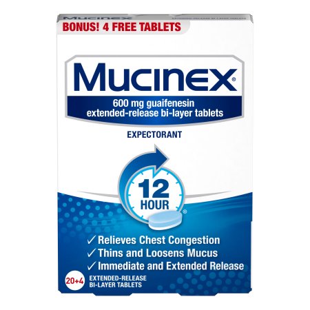 Mucinex 12 Hr Chest Congestion Expectorant Tablets  24ct (20+4ct)