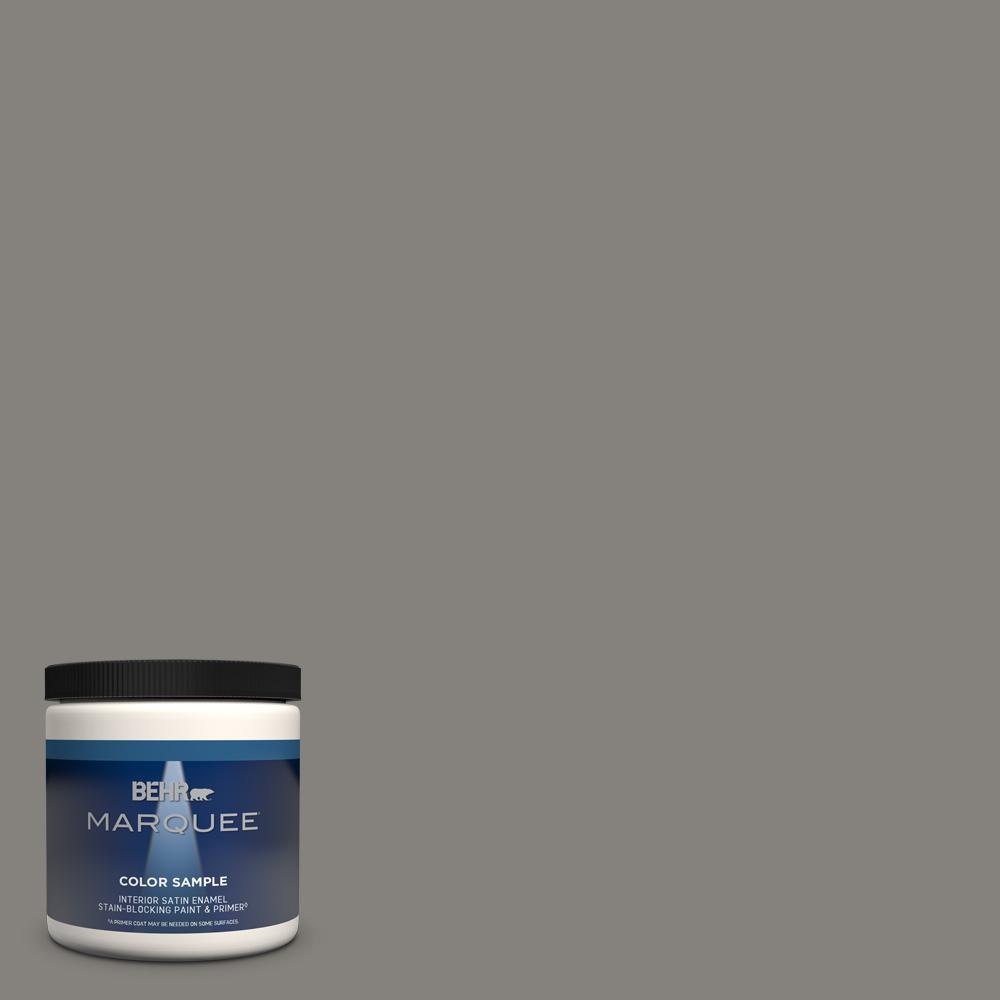 BEHR MARQUEE 8 Oz. #BNC-25 Gray Pepper Satin Enamel Interior/Exterior Paint & Primer Sample