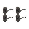 Kwikset Austin Venetian Bronze Privacy Bed/Bath Door Handle (4-Pack) with Lock