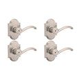 Kwikset Austin Satin Nickel Privacy Bed/Bath Door Handle (4-Pack) with Lock