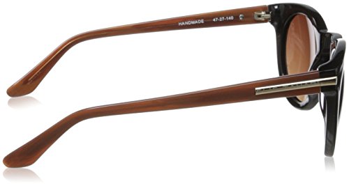 Elie Tahari Women's Sunglasses BLACK/ - Black & Brown Color Block Cat-Eye Sunglasses