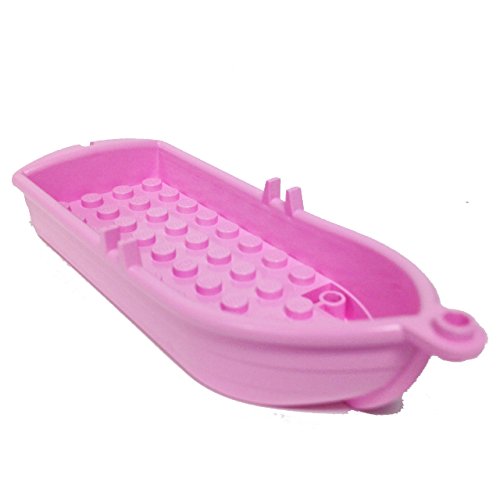 Brick Building Sets Original Lego Parts: Boat, 14 X 5 X 2 with Oarlocks #2551 (Bright Pink)
