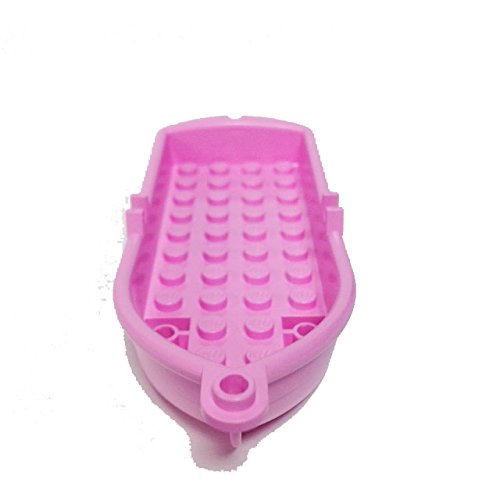 Brick Building Sets Original Lego Parts: Boat, 14 X 5 X 2 with Oarlocks #2551 (Bright Pink)