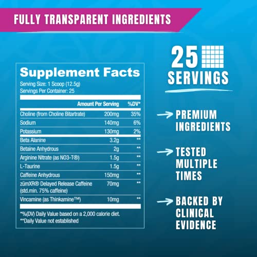 Ryse Supplements, Pre-Workout Blue Raspberry Ring Pop, 340 Grams