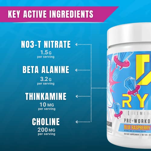 Ryse Supplements, Pre-Workout Blue Raspberry Ring Pop, 340 Grams