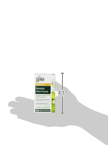 Gaia Herbs Mental Alertness Vegan Liquid Capsules, 60 Count - Memory and Focus Supplement, Enhance Mental Performance, Boost Brain Blood Flow