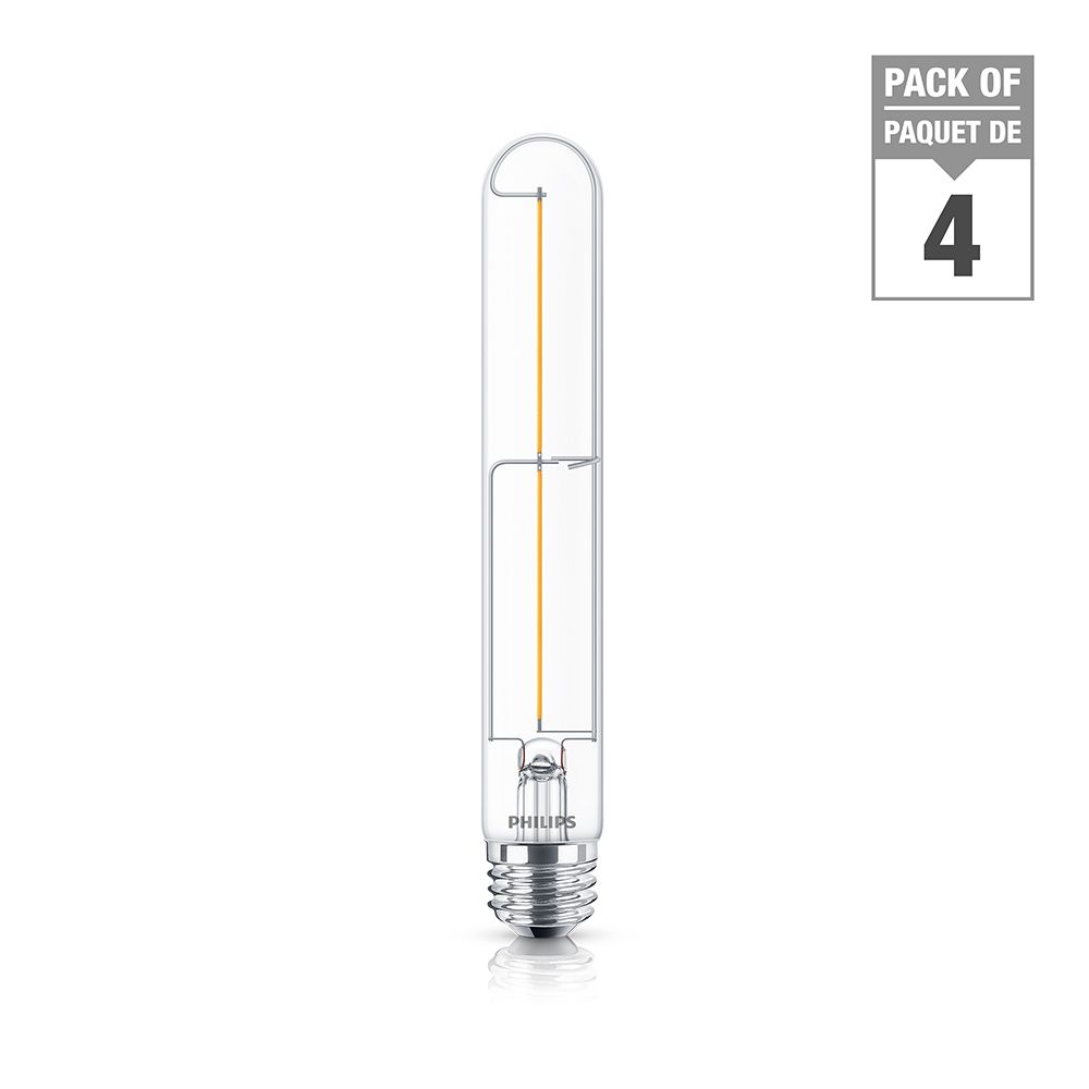 Philips 40W Equivalent T225 (T10) Soft White (4000K)  Filament LED Vintage  Light Bulb (4 - Pack)