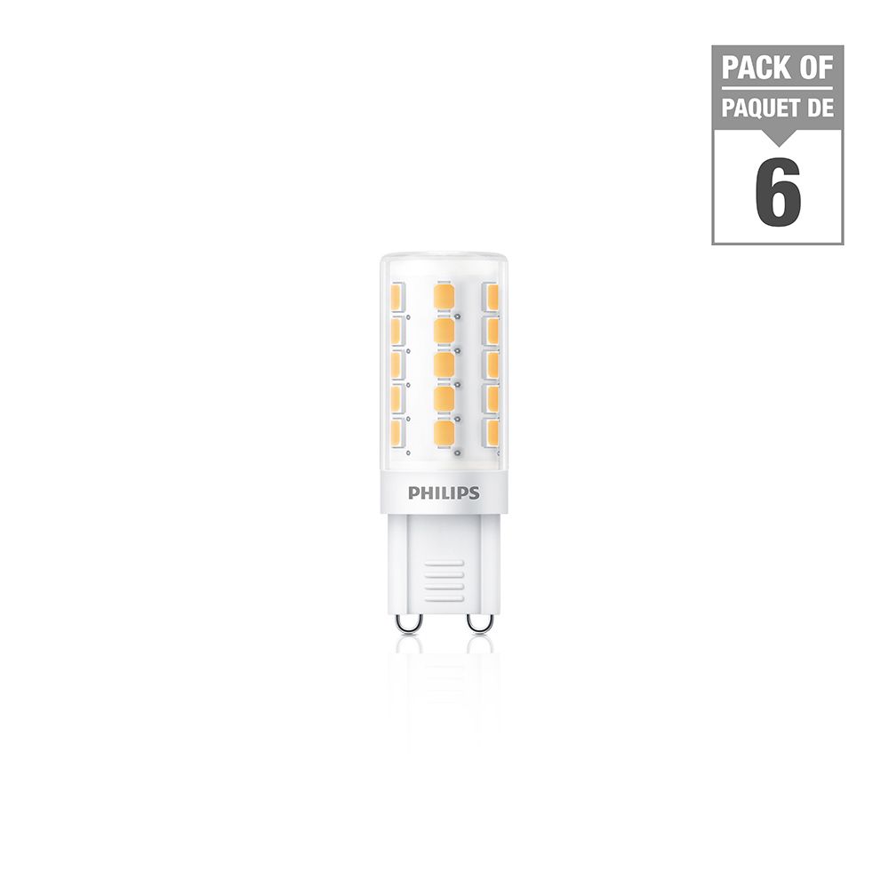 Philips 3.6W=40W Bright White  G9 LED  Light Bulb (6-pack)