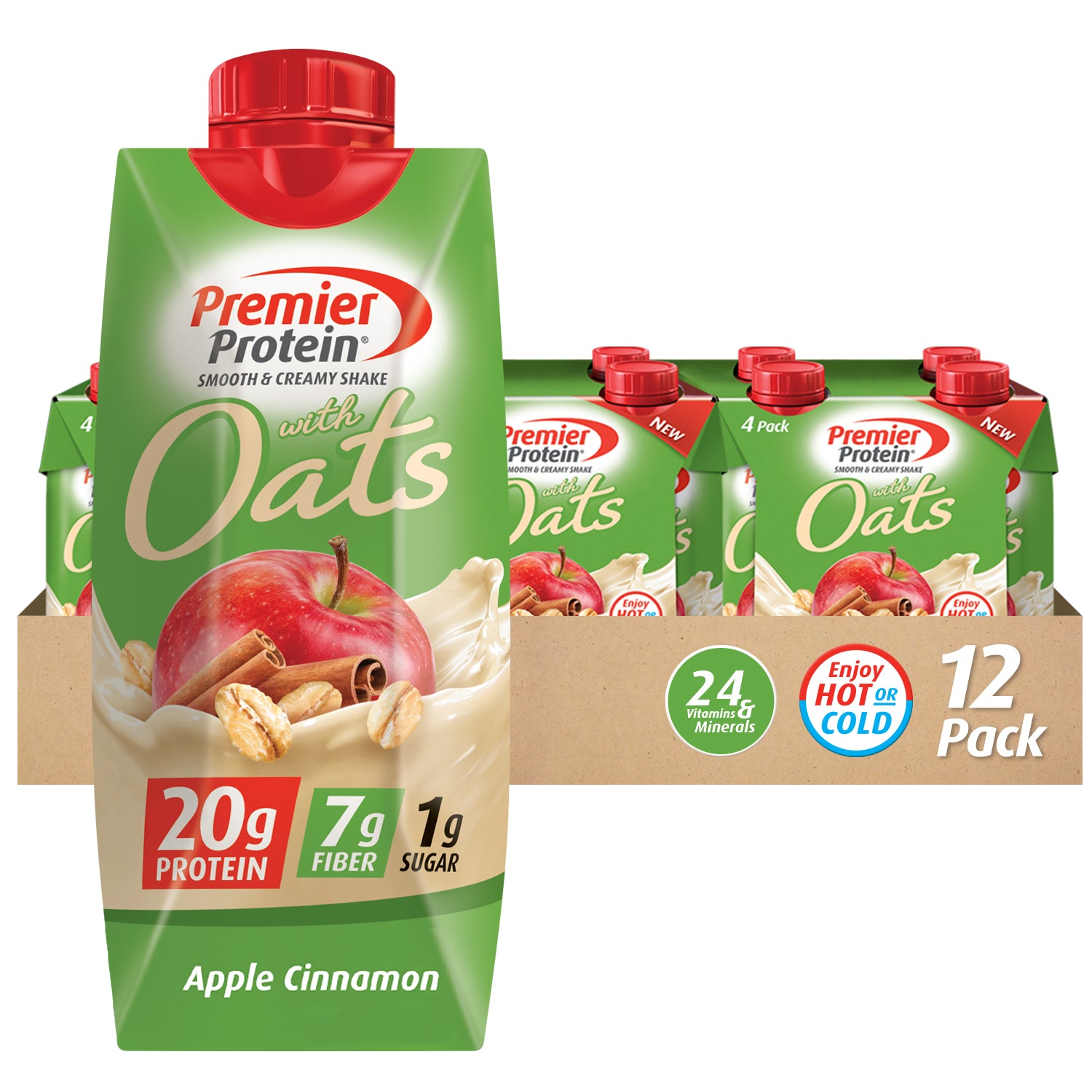 Premier Protein Cinnamon Protein Supplements, Apple Cinnamon, 1 Bottle, 132 Fl Oz