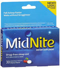 MidNite Brand Drug-free Sleep Aid - Melatonin Dietary Supplement - Chewable 30 Count