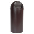 Rubbermaid Commercial Products  Marshal Classic Container, Round, Polyethylene, 25 Gallon - Brown